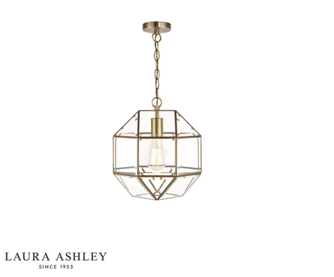 Laura Ashley Blackwell Pendant Antique Brass Glass