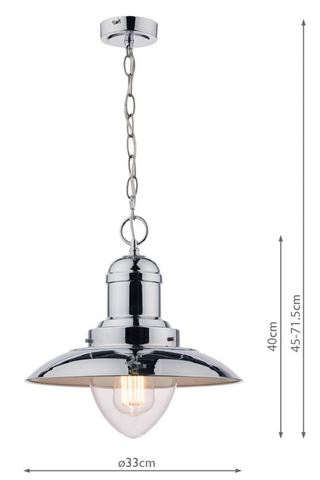 Laura Ashley Corbridge Pendant Polished Chrome