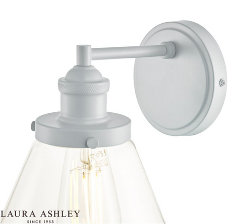 Laura Ashley Isaac Outdoor Wall Light Pale Slate Grey Glass IP44