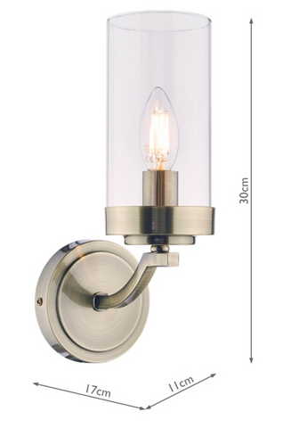 Laura Ashley Joseph Wall Light Antique Brass Glass