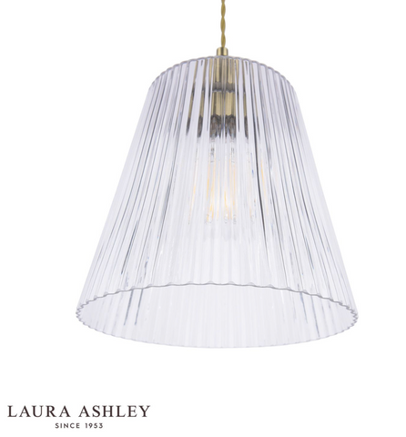 Laura Ashley Callaghan Grand Pendant Antique Brass & Ribbed Glass