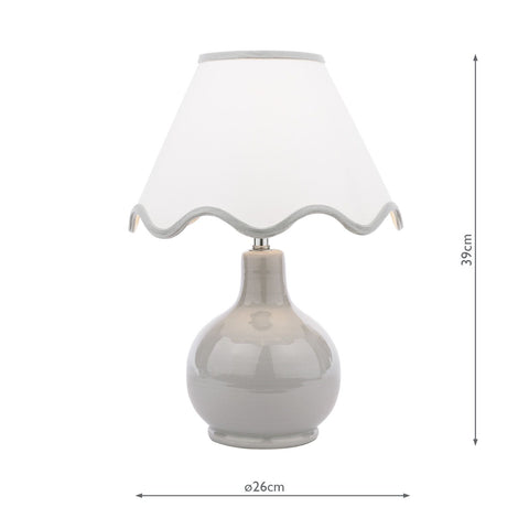 Laura Ashley Bramhope Table Lamp Grey Ceramic With Shade