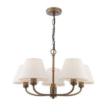 Laura Ashley Denston 5 Light Pendant Antique Bronze With Shade