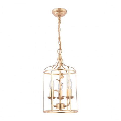 Laura Ashley Halton 3 Light Pendant Distressed Gold Leaf
