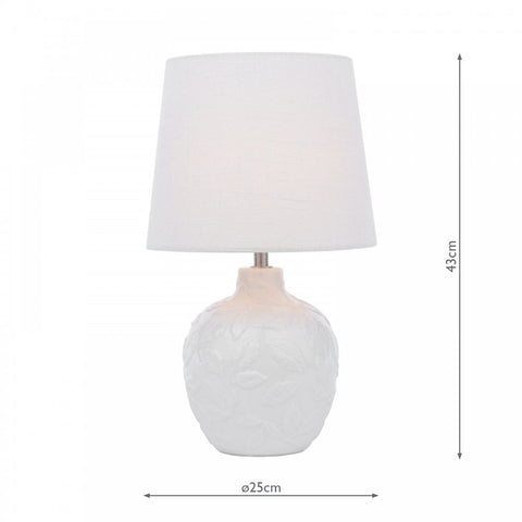 Laura Ashley Redhall Table Lamp White Ceramic and Polished Chrome With Shade
