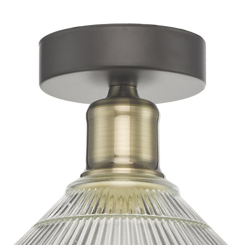 Boyd 1 Light Flush - Antique Brass