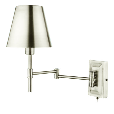 Kensington 1 Light Swing Arm Wall Light - Polished Nickel