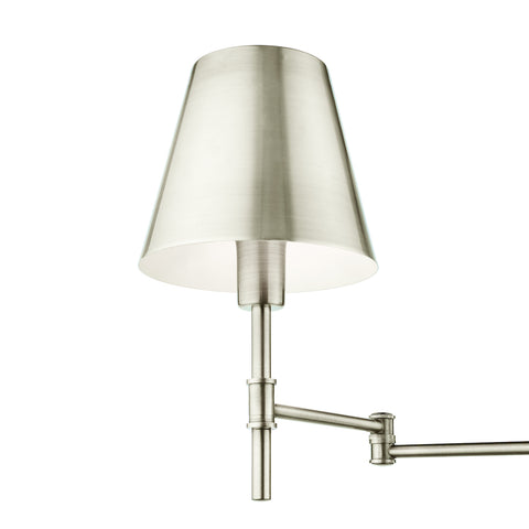 Kensington 1 Light Swing Arm Wall Light - Polished Nickel