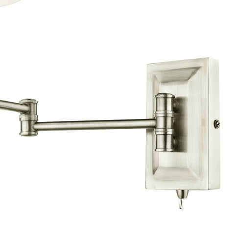Kensington 1 Light Swing Arm Wall Light - Polished Nickel