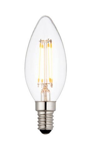 Pack of 6 Candle Bulbs 4 Watt LED E14 Warm White