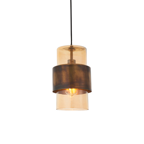 Luster Single Pendant - Antique Brass
