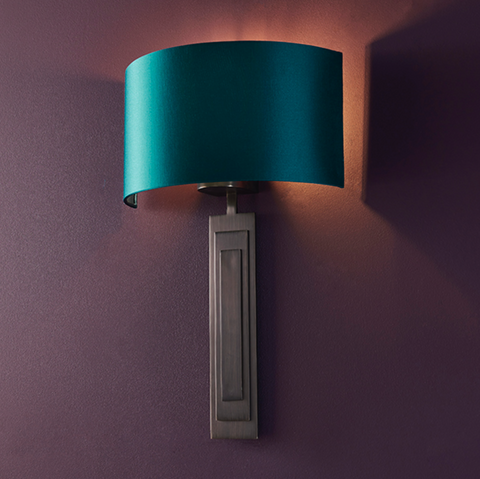 Astrid Wall Light - Teal Silk Shade
