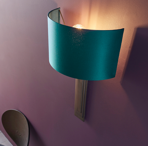 Astrid Wall Light - Teal Silk Shade