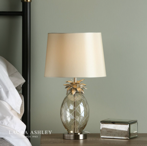 Laura Ashley Small Pineapple Table Lamp Champagne Cut Glass With Shade