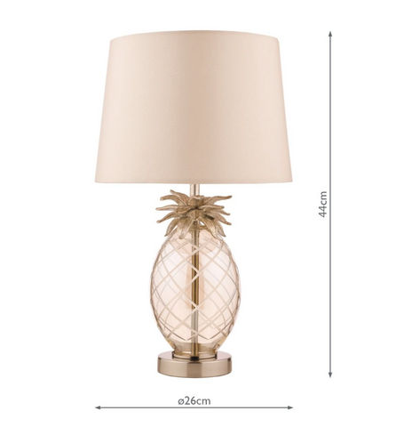 Laura Ashley Small Pineapple Table Lamp Champagne Cut Glass With Shade