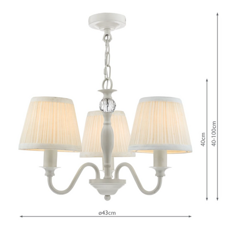 Laura Ashley Ellis 3lt Pendant Grey with Shades