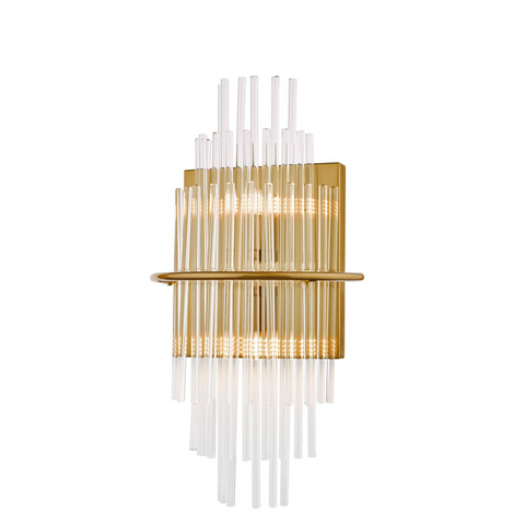 Lukas 2 Light Wall Light Polished Chrome Glass