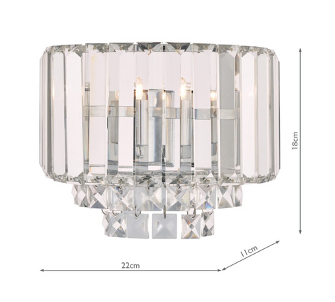 Laura Ashley Vienna Wall Light Polished Chrome Crystal