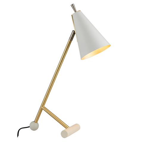 Mid Century matt white Task light